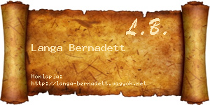 Langa Bernadett névjegykártya